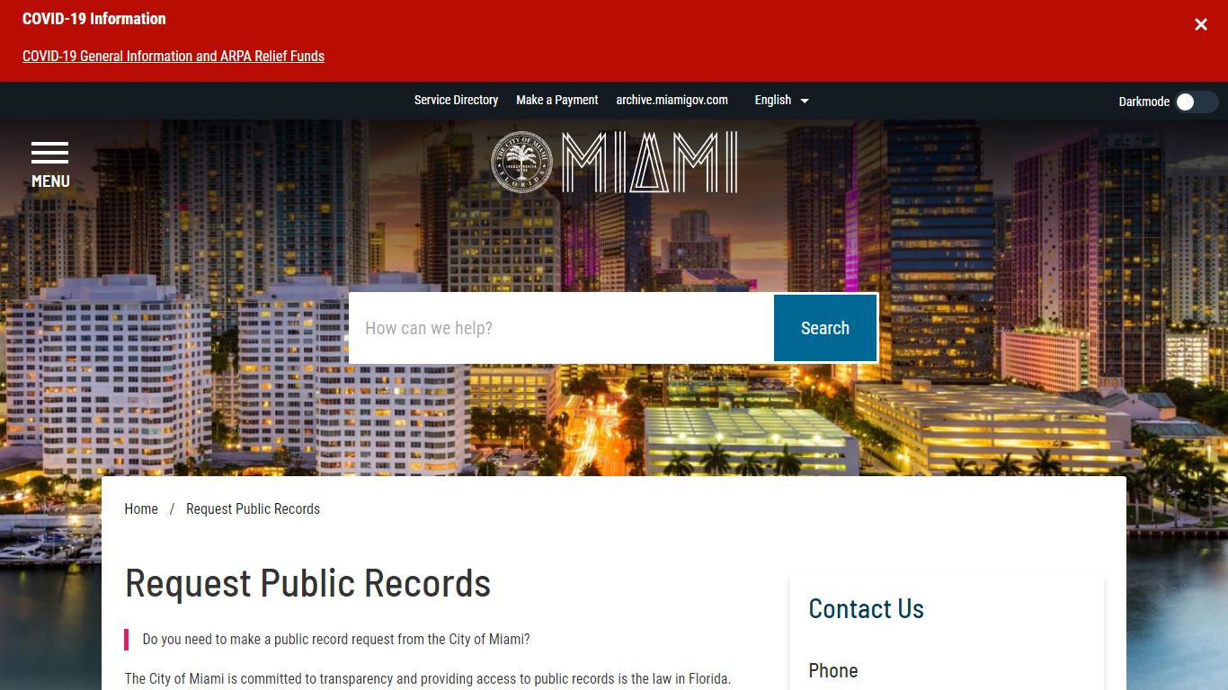 Request Public Records - Miami - miamigov.com